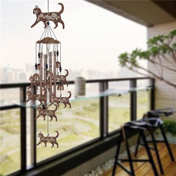 Cats Wind Chimes for Garden,Home,Balcony,Yard,Outdoor Decor, Cat Wind Bell, - Picture 9 of 9